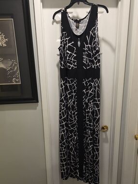 Susan Lawrence Black and White Abstract Maxi